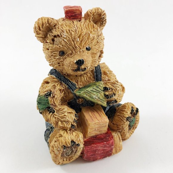 Vintage YOUNG'S Resin Bear Figurines - Rustic Baby Bears Nursery Collection - Picture 6 of 14